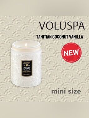 ⬇️🇺🇸🆕NEW VOLUSPA |MINI| Handcrafted TAHITIAN COCONUT VANILLA Mini glass candle*